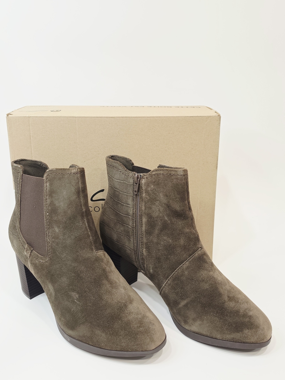 Clarks Bayla Rose women's suede ankle boots in slate
